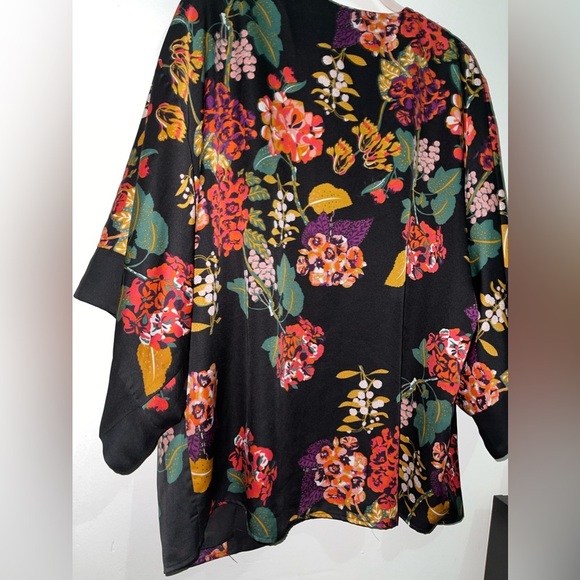 H&M Conscious Black Floral  Open Kimono Cardigan - Picture 9 of 13
